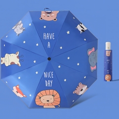 Ô gấp gọn tán rộng cán dài cao cấp BBShine, Dù che mưa nhiều hoạ tiết đáng yêu cho bé - AM017