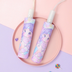 Ô gấp gọn tán rộng cán dài cao cấp BBShine, Dù che mưa nhiều hoạ tiết đáng yêu cho bé - AM017