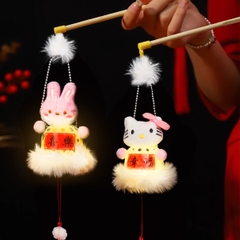 Lồng đèn giỏ tre nhựa cao cấp trend 2024 BBShine, Đèn lồng trung thu nhiều họa tiết hình thú đáng yêu cho bé - DC074