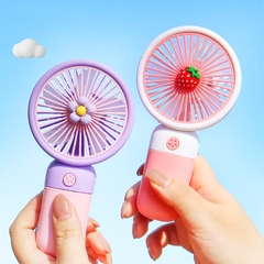 Quạt tích điện mini tặng kèm charm xinh yêu BBShine, Quạt cầm tay mini sạc điện nhỏ gọn tiện lợi - DT007