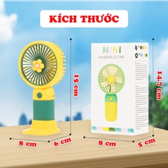 Quạt tích điện mini tặng kèm charm xinh yêu BBShine, Quạt cầm tay mini sạc điện nhỏ gọn tiện lợi - DT007