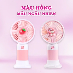 Quạt tích điện mini tặng kèm charm xinh yêu BBShine, Quạt cầm tay mini sạc điện nhỏ gọn tiện lợi - DT007