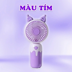 Quạt tích điện mini tặng kèm charm xinh yêu BBShine, Quạt cầm tay mini sạc điện nhỏ gọn tiện lợi - DT007