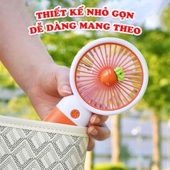 Quạt tích điện mini tặng kèm charm xinh yêu BBShine, Quạt cầm tay mini sạc điện nhỏ gọn tiện lợi - DT007
