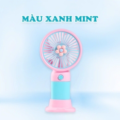 Quạt tích điện mini tặng kèm charm xinh yêu BBShine, Quạt cầm tay mini sạc điện nhỏ gọn tiện lợi - DT007