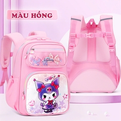 Balo cho bé cấp 1 chống thấm nước cao cấp BBShine, Balo đi học hoạ tiết Kuromi xinh yêu - B027