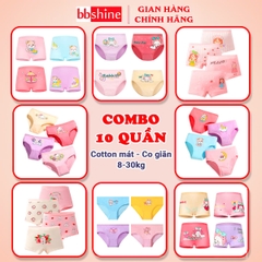 Combo 10 quần chip bé gái nhiều họa tiết đáng yêu BBShine, Quần chip cotton cao cấp nhiều màu sắc xinh xắn – C030