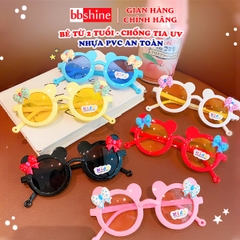 Kính cho bé từ 2 tuổi chống tia UV cao cấp gọng nhựa chắc chắn họa tiết tai mickey siêu đáng yêu BBShine – K026