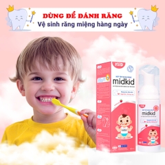 Bọt tập đánh răng cho bé Midkid chính hãng hương dâu ngọt ngào an toàn cho bé yêu BBShine – I024