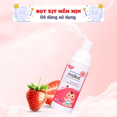 Bọt tập đánh răng cho bé Midkid chính hãng hương dâu ngọt ngào an toàn cho bé yêu BBShine – I024