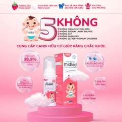 Bọt tập đánh răng cho bé Midkid chính hãng hương dâu ngọt ngào an toàn cho bé yêu BBShine – I024