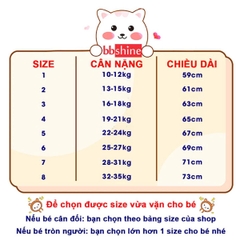 Váy bé gái 10-35kg họa tiết thỏ đáng yêu BBShine, Đầm bé gái tay cánh tiên phối màu siêu xinh – D100
