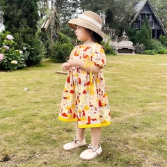 Váy bé gái 10-35kg họa tiết thỏ đáng yêu BBShine, Đầm bé gái tay bồng phối màu siêu xinh – D101