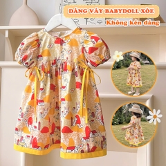 Váy bé gái 10-35kg họa tiết thỏ đáng yêu BBShine, Đầm bé gái tay bồng phối màu siêu xinh – D101