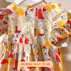 Váy bé gái 10-35kg họa tiết thỏ đáng yêu BBShine, Đầm bé gái tay bồng phối màu siêu xinh – D101