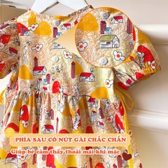 Váy bé gái 10-35kg họa tiết thỏ đáng yêu BBShine, Đầm bé gái tay bồng phối màu siêu xinh – D101