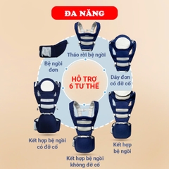 Địu em bé 0-3 tuổi chống gù đa năng BBShine, Địu em bé sơ sinh nhiều tư thế thoáng khí an toàn - SS047