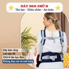 Địu em bé 0-3 tuổi chống gù đa năng BBShine, Địu em bé sơ sinh nhiều tư thế thoáng khí an toàn - SS047