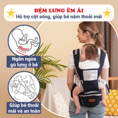 Địu em bé 0-3 tuổi chống gù đa năng BBShine, Địu em bé sơ sinh nhiều tư thế thoáng khí an toàn - SS047