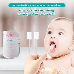 Que rơ lưỡi cho bé V-Coool chính hãng giúp vệ sinh răng miệng hiệu quả đảm bảo an toàn (Hộp 30 que) BBShine – SS055