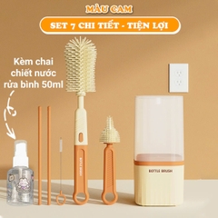 Bộ cọ rửa bình sữa silicon cao cấp kèm khay úp 7 chi tiết siêu tiện lợi BBShine – SS054