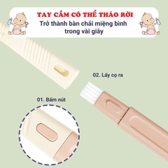 Bộ cọ rửa bình sữa silicon cao cấp kèm khay úp 7 chi tiết siêu tiện lợi BBShine – SS054