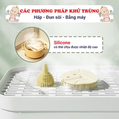 Bộ cọ rửa bình sữa silicon cao cấp kèm khay úp 7 chi tiết siêu tiện lợi BBShine – SS054