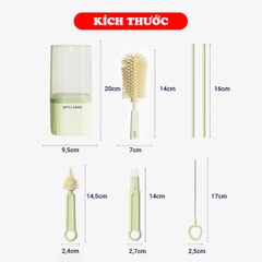 Bộ cọ rửa bình sữa silicon cao cấp kèm khay úp 7 chi tiết siêu tiện lợi BBShine – SS054