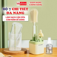 Bộ cọ rửa bình sữa silicon cao cấp kèm khay úp 7 chi tiết siêu tiện lợi BBShine – SS054