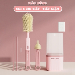 Bộ cọ rửa bình sữa silicon cao cấp kèm khay úp 7 chi tiết siêu tiện lợi BBShine – SS054