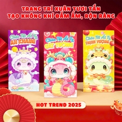 Bao lì xì 2025 Tết Ất Tỵ chất liệu dày dặn cao cấp nhiều họa tiết đáng yêu (Set 10 bao) BBShine – LX008