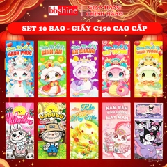 Bao lì xì 2025 Tết Ất Tỵ chất liệu dày dặn cao cấp nhiều họa tiết đáng yêu (Set 10 bao) BBShine – LX008