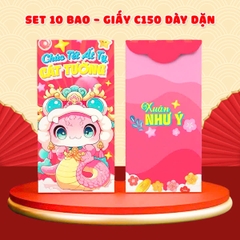 Bao lì xì 2025 Tết Ất Tỵ chất liệu dày dặn cao cấp nhiều họa tiết đáng yêu (Set 10 bao) BBShine – LX008