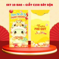 Bao lì xì 2025 Tết Ất Tỵ chất liệu dày dặn cao cấp nhiều họa tiết đáng yêu (Set 10 bao) BBShine – LX008