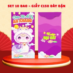 Bao lì xì 2025 Tết Ất Tỵ chất liệu dày dặn cao cấp nhiều họa tiết đáng yêu (Set 10 bao) BBShine – LX008