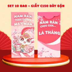 Bao lì xì 2025 Tết Ất Tỵ chất liệu dày dặn cao cấp nhiều họa tiết đáng yêu (Set 10 bao) BBShine – LX008
