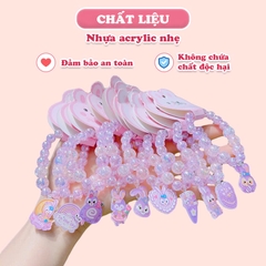 Vòng tay cho bé gái bằng chuỗi hạt nhựa trong suốt lấp lánh nhiều họa tiết đáng yêu BBShine – J053