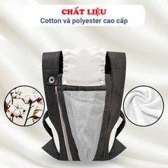 Địu em bé 3-36 tháng đa năng gọn nhẹ BBShine, Địu cho bé 4 tư thế thoáng khí cao cấp - SS046