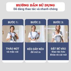 Địu em bé 3-36 tháng đa năng gọn nhẹ BBShine, Địu cho bé 4 tư thế thoáng khí cao cấp - SS046