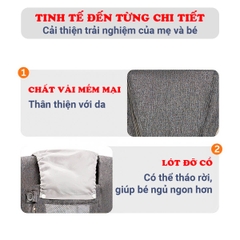 Địu em bé 3-36 tháng đa năng gọn nhẹ BBShine, Địu cho bé 4 tư thế thoáng khí cao cấp - SS046