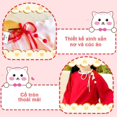 Áo Dài Cho Bé Gái 8-22kg Chất Lụa Cao Cấp Tông Màu Tết Siêu Đáng Yêu BBShine – AD012
