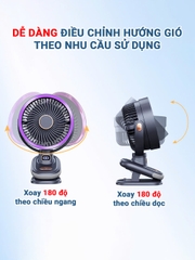 Quạt tích điện mini xoay tự động cao cấp BBShine, Quạt điện mini 20.000mAh không gây tiếng ồn - DT006