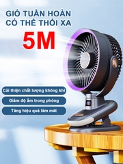 Quạt tích điện mini xoay tự động cao cấp BBShine, Quạt điện mini 20.000mAh không gây tiếng ồn - DT006