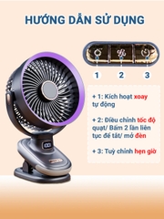 Quạt tích điện mini xoay tự động cao cấp BBShine, Quạt điện mini 20.000mAh không gây tiếng ồn - DT006