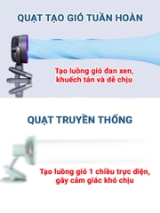 Quạt tích điện mini xoay tự động cao cấp BBShine, Quạt điện mini 20.000mAh không gây tiếng ồn - DT006