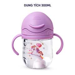 Bình Nước Cho Bé Gái Và Bé Trai Chống Sặc 300ml Cao Cấp Họa Tiết Đáng Yêu BBShine – BN014