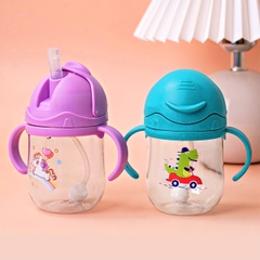 Bình Nước Cho Bé Gái Và Bé Trai Chống Sặc 300ml Cao Cấp Họa Tiết Đáng Yêu BBShine – BN014
