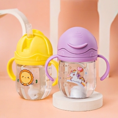 Bình Nước Cho Bé Gái Và Bé Trai Chống Sặc 300ml Cao Cấp Họa Tiết Đáng Yêu BBShine – BN014