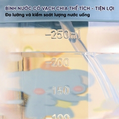 Bình Nước Cho Bé Gái Và Bé Trai Chống Sặc 300ml Cao Cấp Họa Tiết Đáng Yêu BBShine – BN014