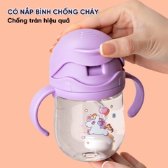 Bình Nước Cho Bé Gái Và Bé Trai Chống Sặc 300ml Cao Cấp Họa Tiết Đáng Yêu BBShine – BN014